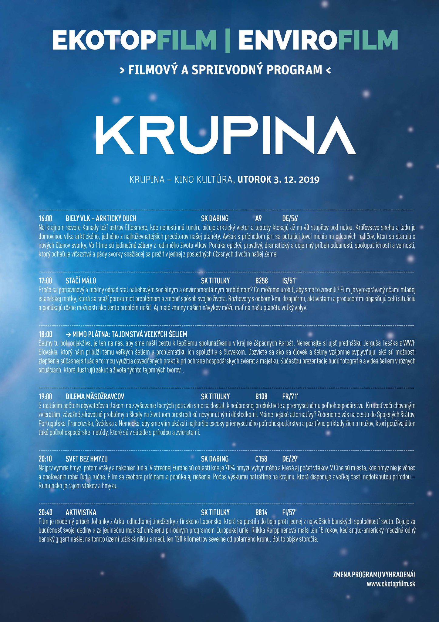 EKOTOPFILM | ENVIROFILM Krupina 2019