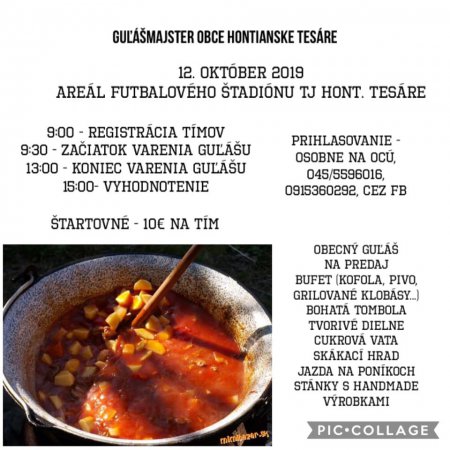 Guľáš majster 2019 - Hontianske Tesáre - pozvánka